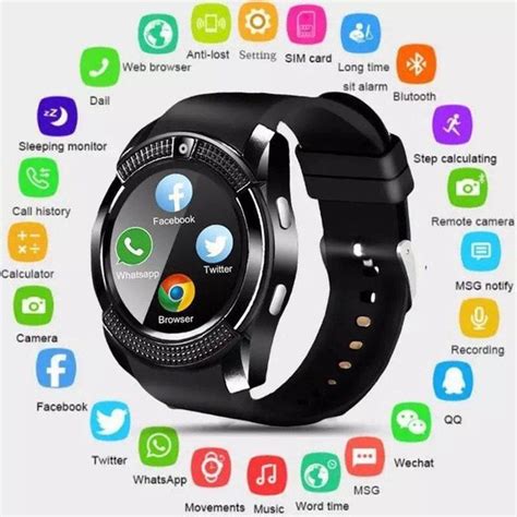 Jual SALE Smart Watch V8 SmartWatch Android Bluetooth Camera support TF SIM CARD Jam Tangan ...