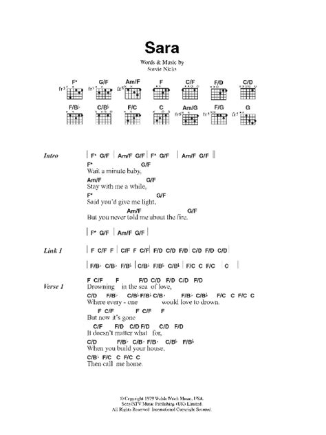 Sara by Fleetwood Mac - Guitar Chords/Lyrics - Guitar Instructor