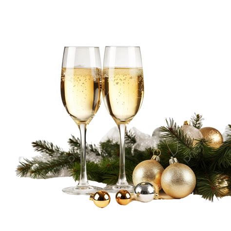 Christmas Eve, Glasses Of Champagne Wine Before Christmas Tree, Champagne Glass, Champagne PNG ...