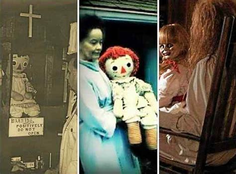 Awful B-Movie Horror - Left to right The Annabelle doll as it currently...