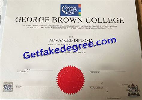 Fake GBC Diploma George Brown College Degree Sample - Buy Fake High School and University ...