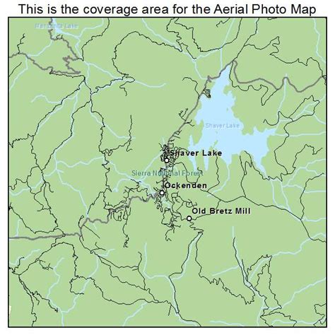 Aerial Photography Map of Shaver Lake, CA California