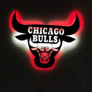 Chicago Bulls Led Sign, Chicago Bulls Neon Sign, Led Lighted Metal Wall ...