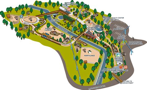 The map of ZooAmerica in Hershey, USA