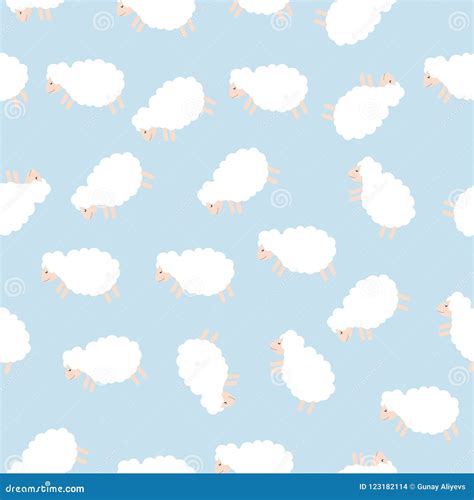 Sheep. Seamless Pattern. Vector Illustration. Fabric Print. Stock Illustration - Illustration of ...