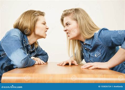 Two Women Having Argue Fight Stock Photo - Image of ignorance, hump: 155826724