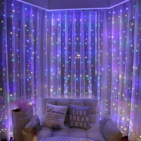 JOLLY Bedroom String Lights Girls Room Decor Curtain Lights Fairy Wall String Lights 200L LED ...