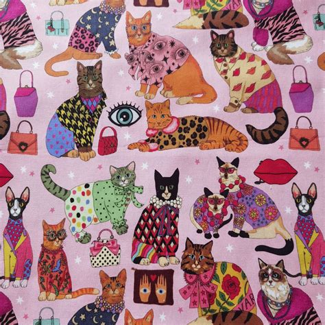 Cat FabricKitty FabricEthnic Fabric By Half Yard | Etsy