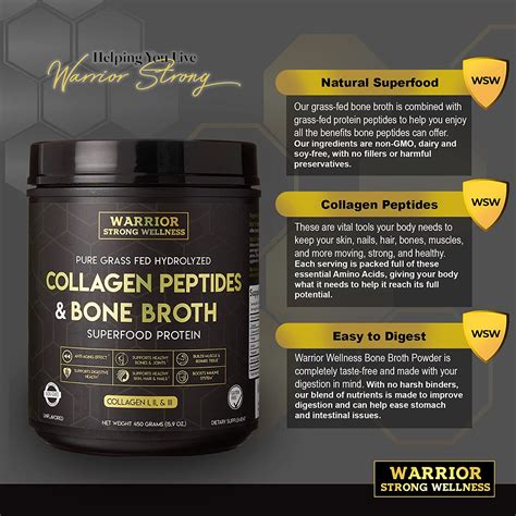 Shop Best Bone Broth Collagen Protein Powder for Cellulite, Skin at Warrior Strong Wellness