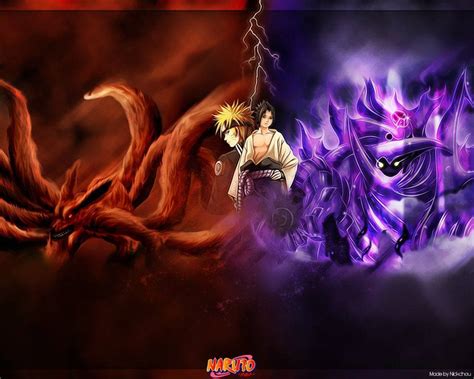 Download Cool Naruto Kurama And Susanoo Wallpaper | Wallpapers.com