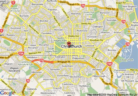 Christchurch Map - New Zealand