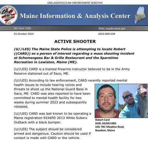 Maine mass shooting: 22 dead in Lewiston, police release photo of suspect - indica News