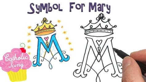 How To Draw A Catholic Mary Symbol - YouTube