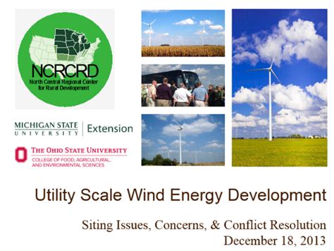 Utility Scale Wind Energy Development - MSU Extension