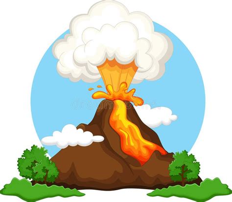 Volcano erupting. Illustration of a volcano erupting , #AFFILIATE, # ...