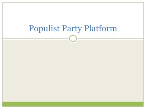 Populist Party Platform USE