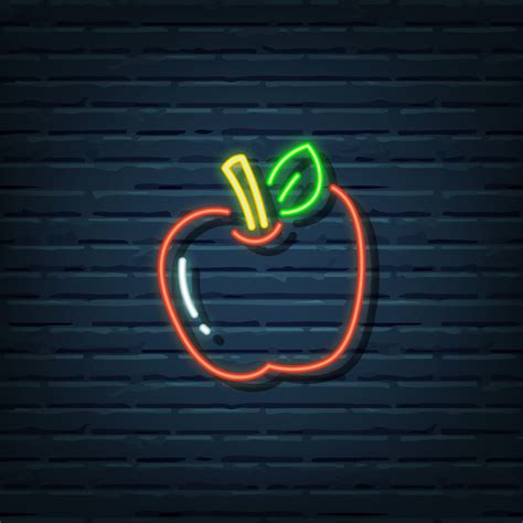 apple neon sign 2293508 Vector Art at Vecteezy