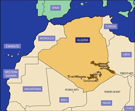 Map showing the location of Ti-m Missaou ,also named Tim Missao ,Tim ...