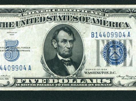 $5 1934 Silver Certificate ** DAILY CURRENCY AUCTIONS ** COMBINED SHIPPING | eBay