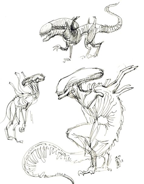 Xenomorph Sketches by Girl-on-the-Moon