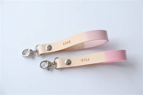 Pink Keychain - Blush Pink Bridesmaid Gift, Custom Color Keyring ...