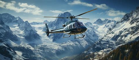 Premium AI Image | Helicopter in the mountains