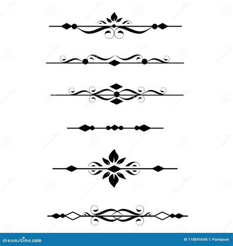 Fancy Dividers and Borders stock vector. Illustration of horizontal ...