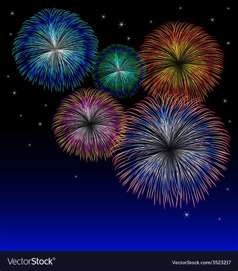 Fireworks background with star Royalty Free Vector Image