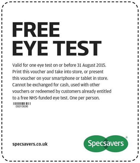 Free Eye Test | Specsavers UK : r/FreebiesUK