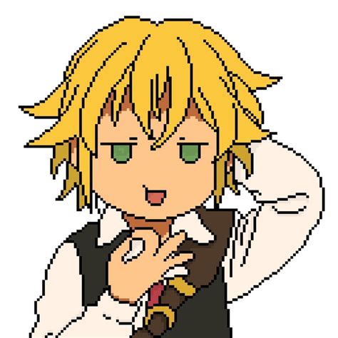 meliodas pixel art grid Meliodas braceletbook nanatsu hama pixelados ...