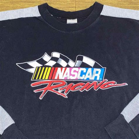 Vintage Checkered Flag Sports NASCAR Racing Long Slee… - Gem