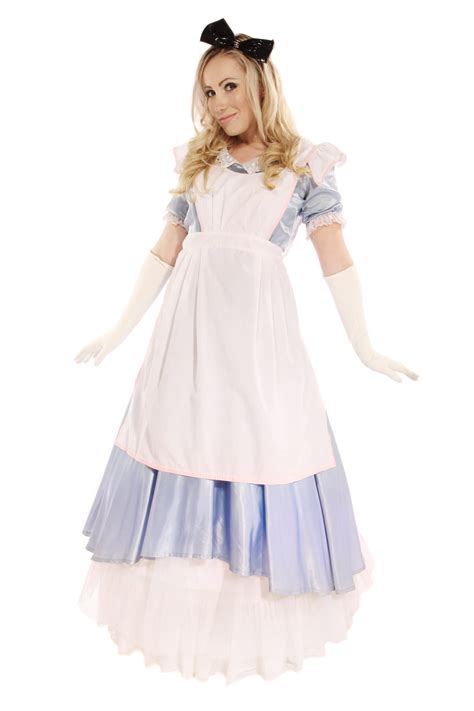 BLUE ALICE COSTUME W LONG WHITE GLOVES - Costume Boutique