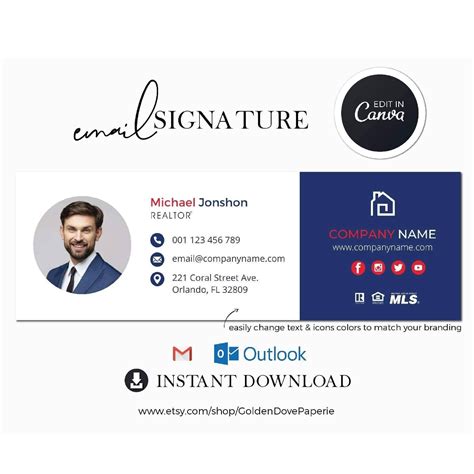 "Email Signature Template specially designed for Real Estate Agents to keep their business look ...
