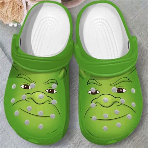 Shrek Face On Green Crocs Crocband Clog Comfortable Water Shoes - Redditprint NDP Store