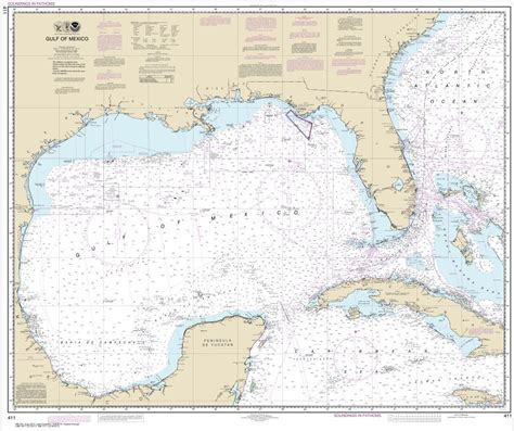 NOAA Chart - Gulf of Mexico - 411 - The Map Shop