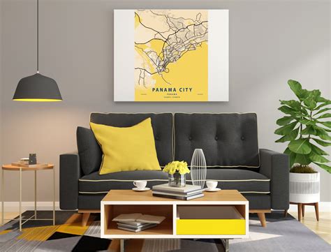 Panama City Map, Panama Map Wall Art, Panama City Art, Panama Map ...