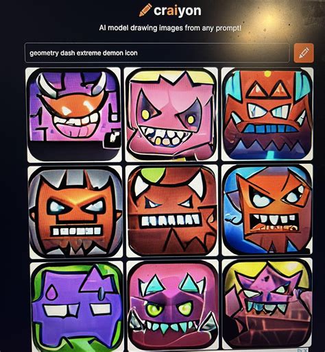 Extreme Demon icon, according to AI. : r/geometrydash