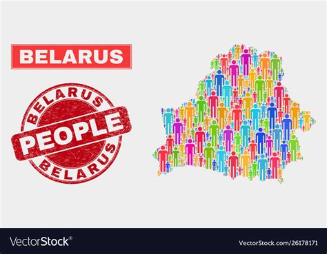 Belarus map population demographics and corroded Vector Image