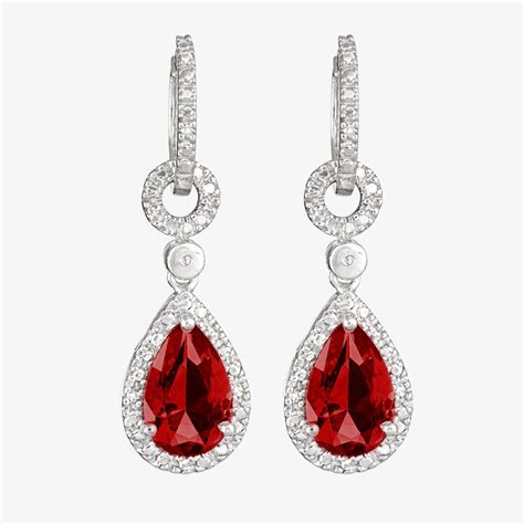 Red Diamond Earrings - Jewellery