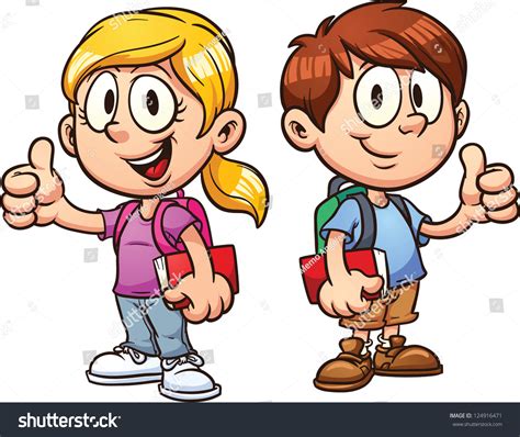 School Kids Vector Clip Art Illustration Stock Vector (Royalty Free ...