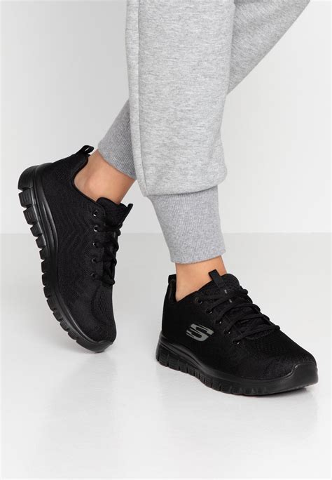 Skechers Wide Fit GRACEFUL WIDE FIT - Trainers - black - Zalando.co.uk