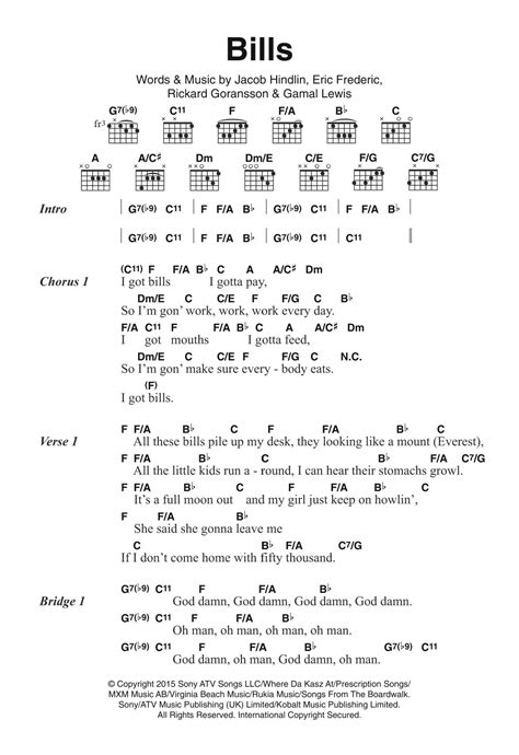 Bills by LunchMoney Lewis - Guitar Chords/Lyrics - Guitar Instructor