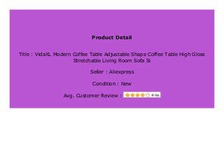 NEW VidaXL Modern Coffee Table Adjustable Shape Coffee Table High Gloss ...