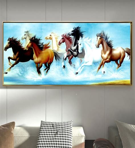 Buy Lucky Running Horse On Water Prints Canvas Art Print at 25% OFF by ...