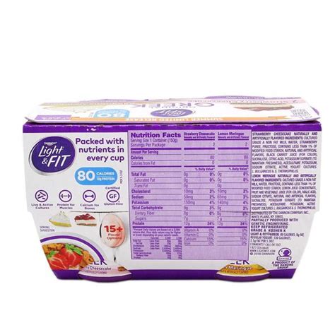 Dannon Light And Fit Yogurt Nutrition Facts - FitnessRetro