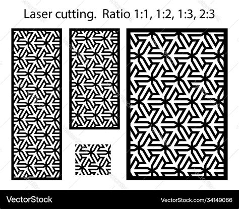 Geometric laser cutting pattern cnc Royalty Free Vector