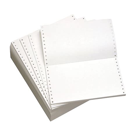 9 1/2" x 5 1/2" 20# Blank, Standard Perforation, Continuous Computer Paper, 5400 sheets, 9542