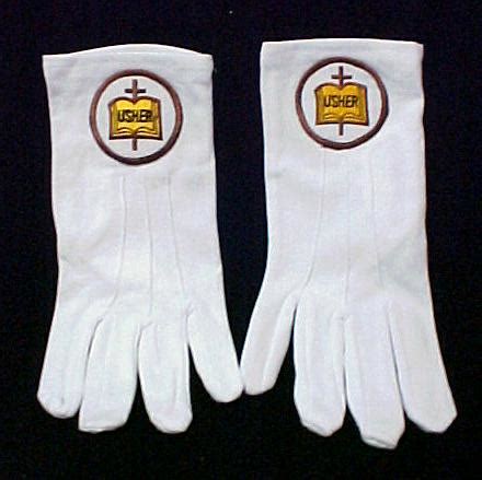 Usher White Nylon Church Gloves Bible Cross Embroidery | eBay