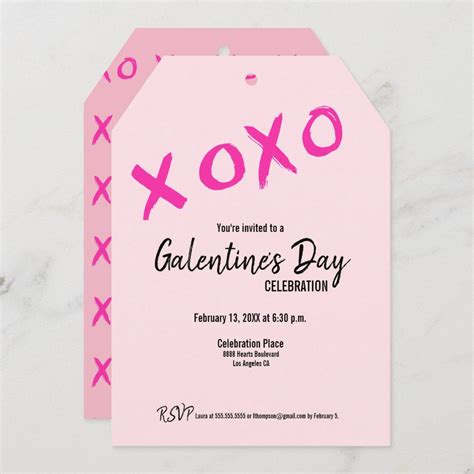 Pink XOXO Cute Galentine's Day Party Invitation | Zazzle | Dinner party ...