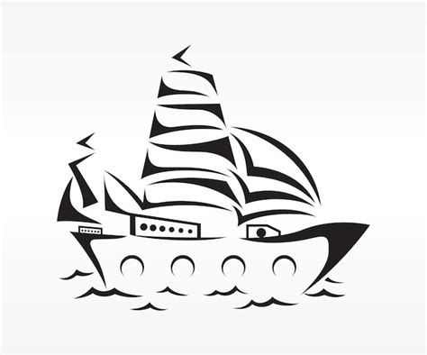 Premium Vector | Ship pirate black template logo illustration design template isolated ...